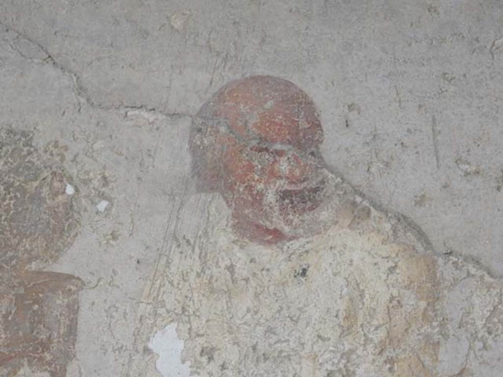 I.6.11 Pompeii. May 2015. Detail of figure from wall painting from north end of west wall. Photo courtesy of Buzz Ferebee.