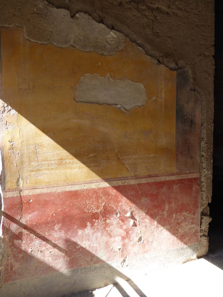 I.6.11 Pompeii. September 2015. Detail of west wall of atrium in south-west corner.
Foto Annette Haug, ERC Grant 681269 DÉCOR.