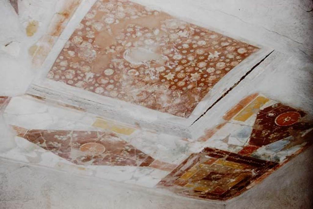 I.6.11 Pompeii. 1959. Decorated ceiling of second cubiculum on east side of atrium. Photo by Stanley A. Jashemski.
Source: The Wilhelmina and Stanley A. Jashemski archive in the University of Maryland Library, Special Collections (See collection page) and made available under the Creative Commons Attribution-Non Commercial License v.4. See Licence and use details.
J59f0349
