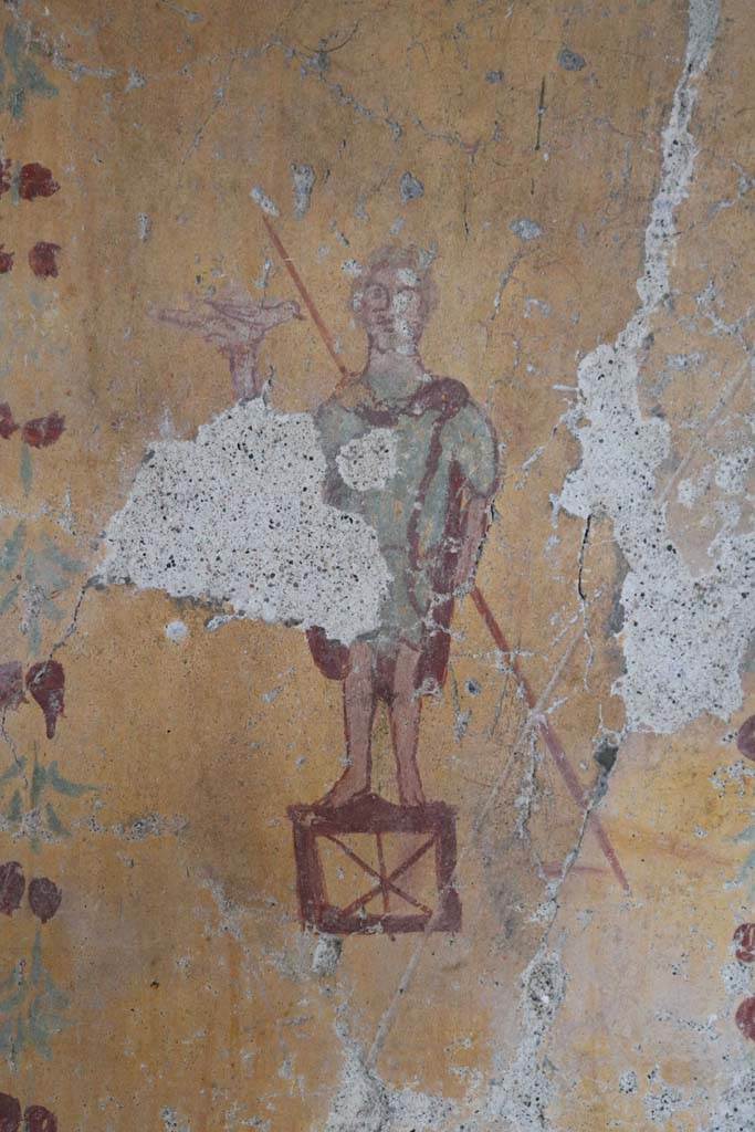 I.6.12 Pompeii. December 2018. 
Detail of painted figure from south wall. Photo courtesy of Aude Durand.