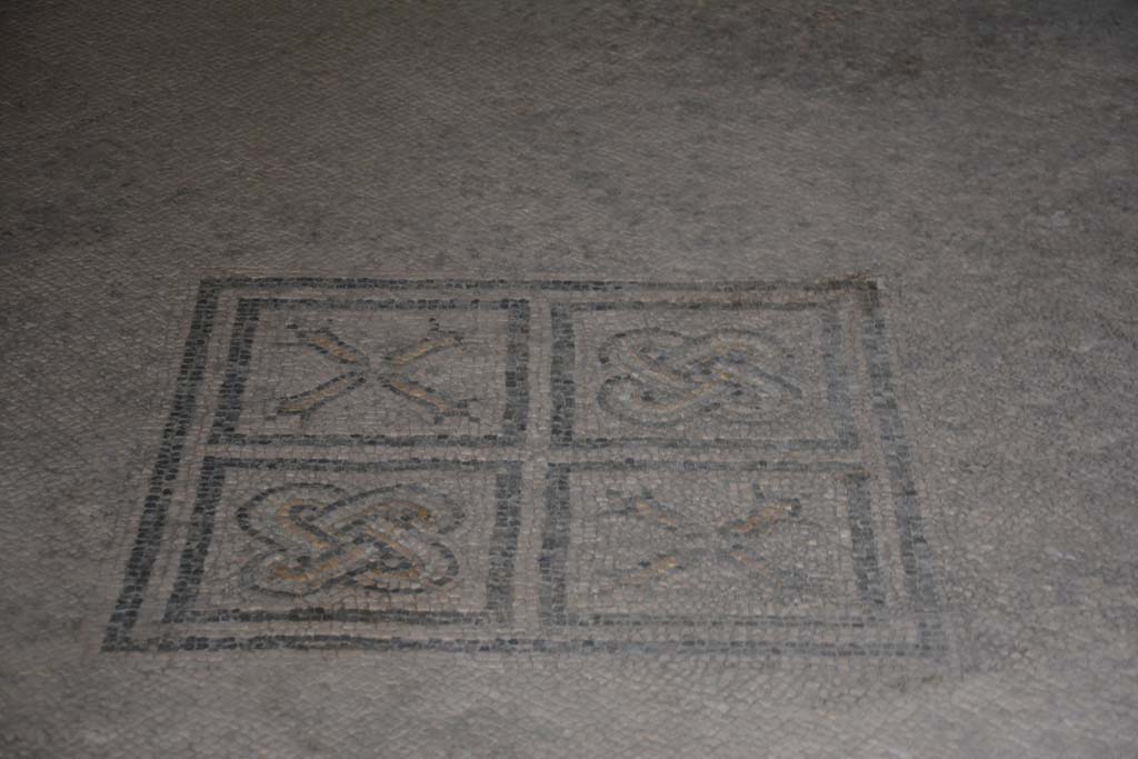 I.6.15 Pompeii. March 2019. Room 11, emblema in centre of mosaic floor.     
Foto Annette Haug, ERC Grant 681269 DÉCOR
