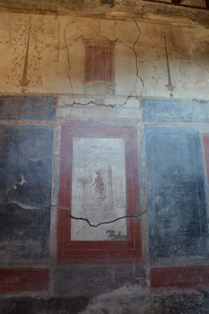 I.6.15 Pompeii. October 2019. Room 12, central panel and upper west wall.               
Foto Annette Haug, ERC Grant 681269 DÉCOR