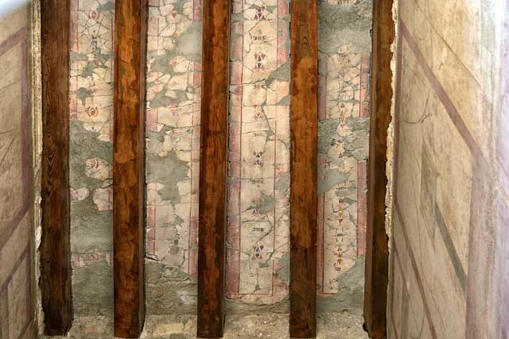 I.6.15 Pompeii. April 2018. Painted decorated plaster on ceiling of entrance corridor. Photo courtesy of Ian Lycett-King. Use is subject to Creative Commons Attribution-NonCommercial License v.4 International.