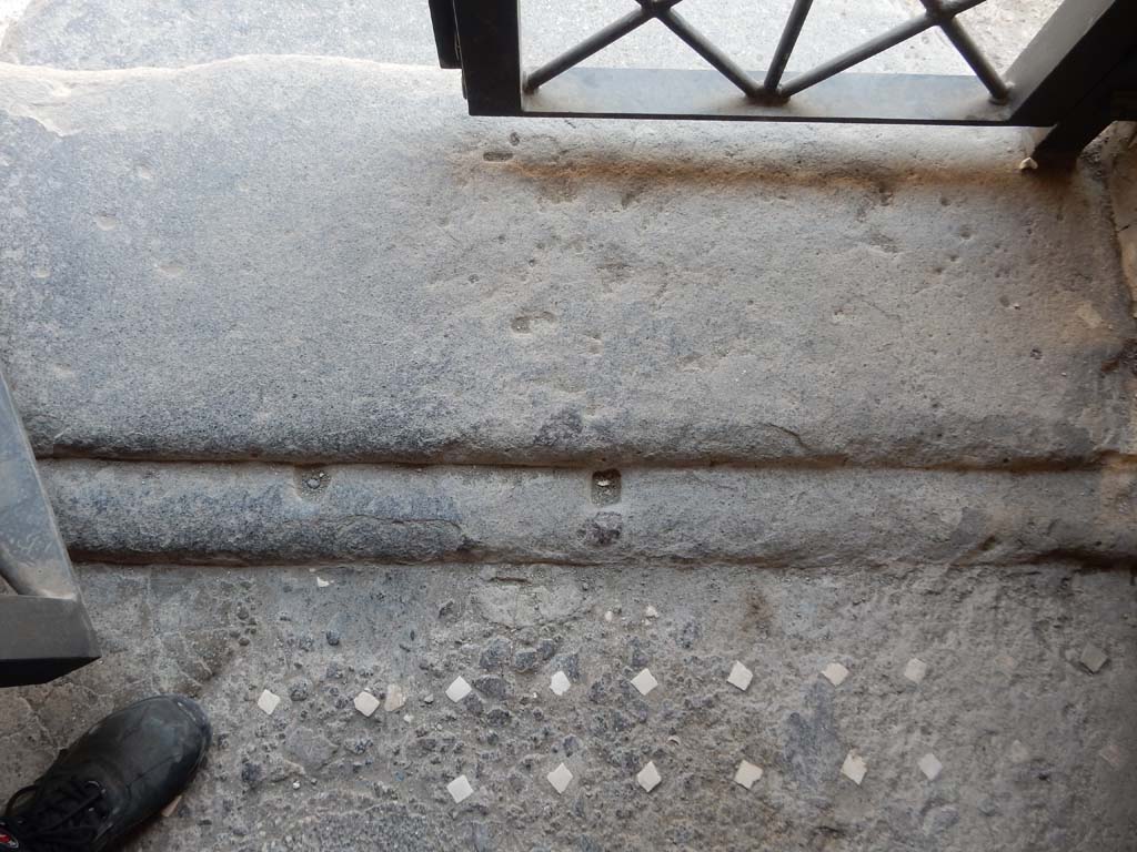 I.6.15 Pompeii. June 2019. Looking south to entrance doorway threshold from corridor.  
Photo courtesy of Buzz Ferebee.