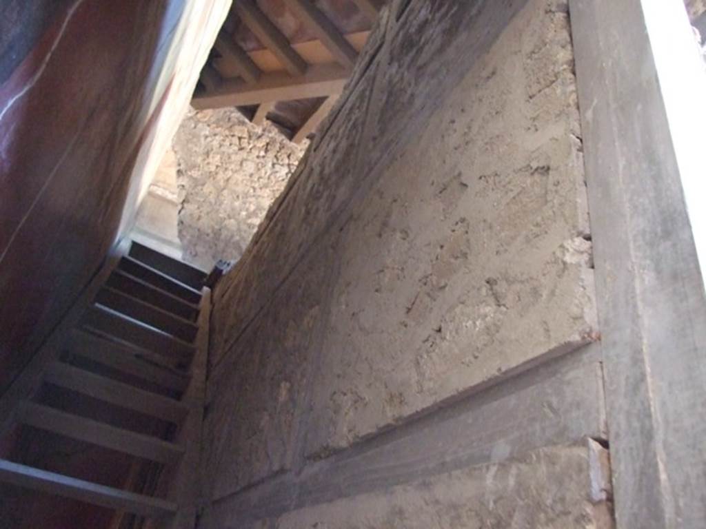 I.6.15 Pompeii.  March 2009. Room 3, Stairs to upper floor.  East wall.