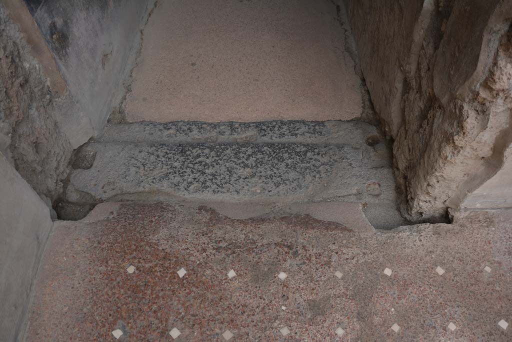 I.6.15 Pompeii. March 2019. Corridor 7, threshold of doorway at north end, looking from south portico.  
Foto Annette Haug, ERC Grant 681269 DÉCOR