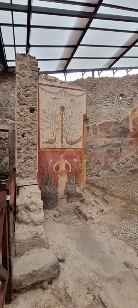 I.6.15 Pompeii. December 2023.
Room 9, looking west across flooring of small garden area. 
Photo courtesy of Miriam Colomer.
