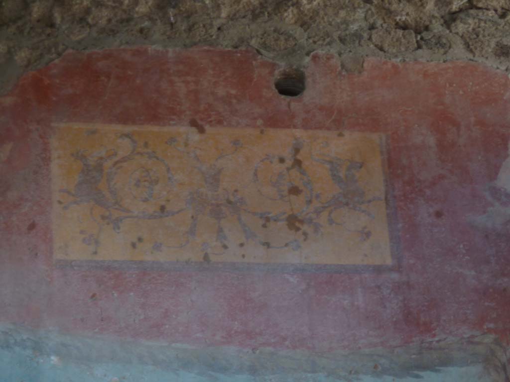 I.6.15 Pompeii. October 2014. Room 9, detail from upper north wall.    
Foto Annette Haug, ERC Grant 681269 DÉCOR