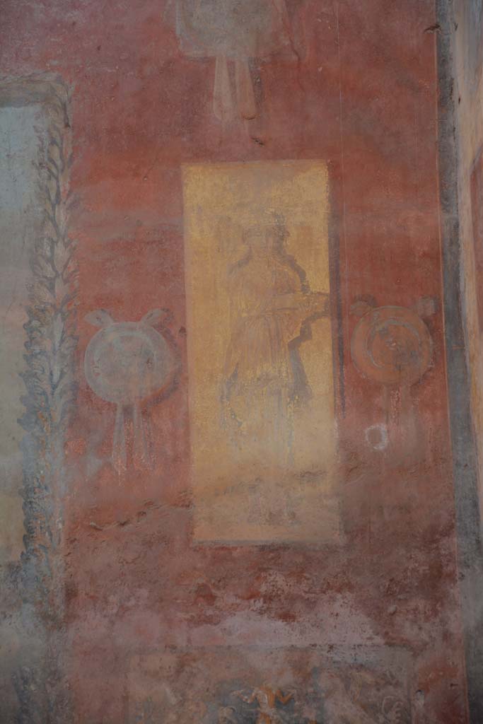 I.6.15 Pompeii. March 2019. Room 9, east end of north wall of small garden. 
Foto Annette Haug, ERC Grant 681269 DÉCOR