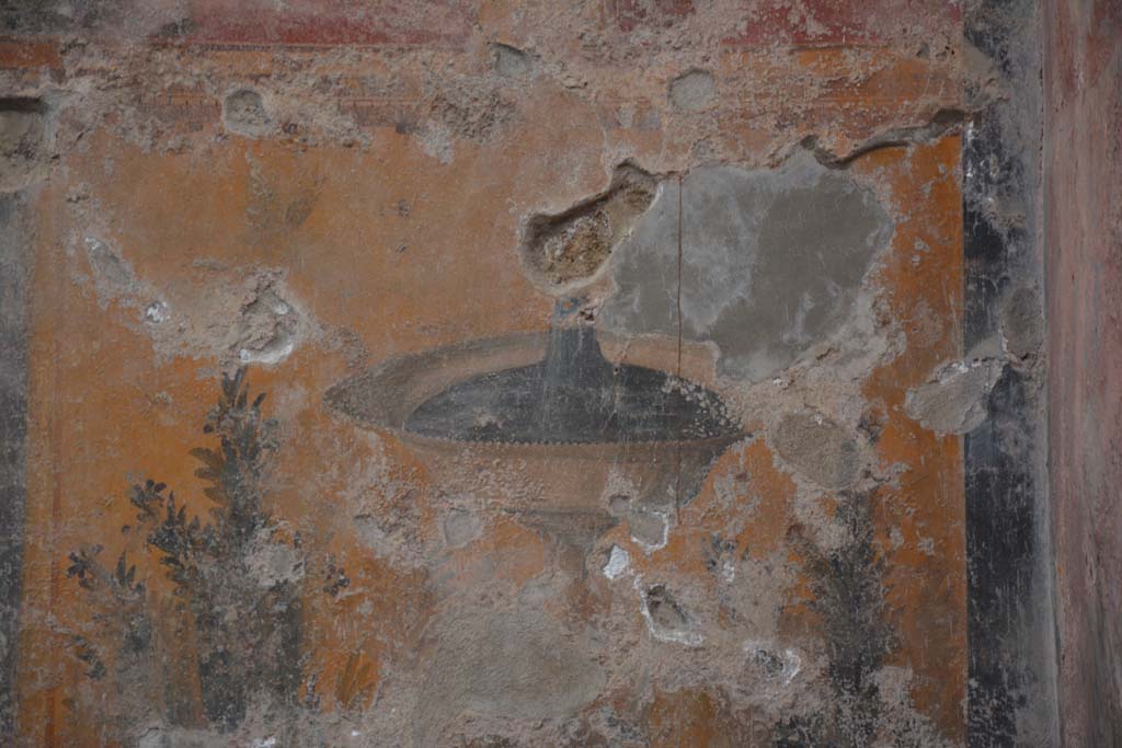 I.6.15 Pompeii. March 2019. Room 9, east end of north wall, detail of painting of fountain.   
Foto Annette Haug, ERC Grant 681269 DÉCOR