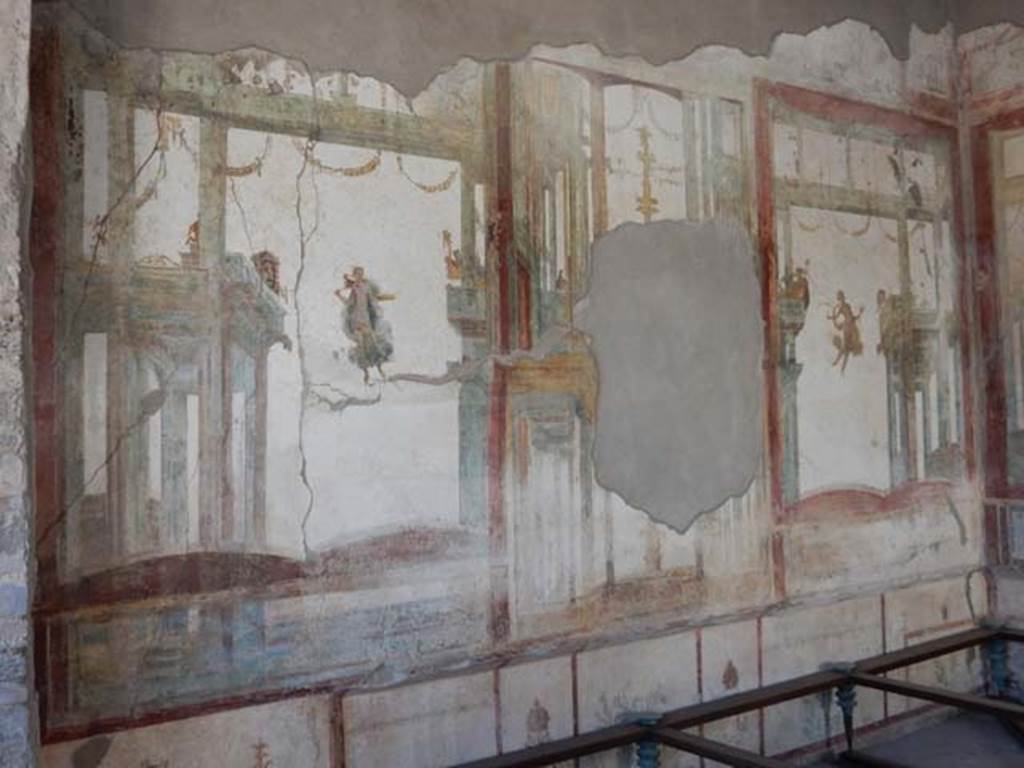 I.7.11 Pompeii. May 2017. West wall of triclinium, Photo courtesy of Buzz Ferebee.