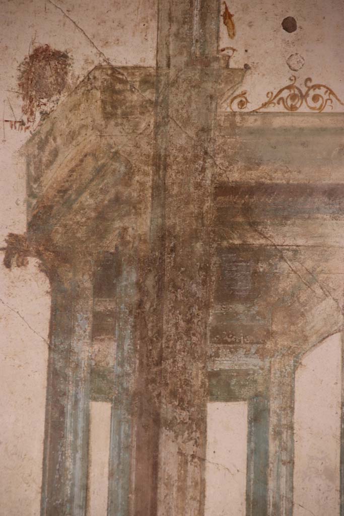 I.7.11 Pompeii. September 2021. 
Detail from panel on west wall at north end. Photo courtesy of Klaus Heese.