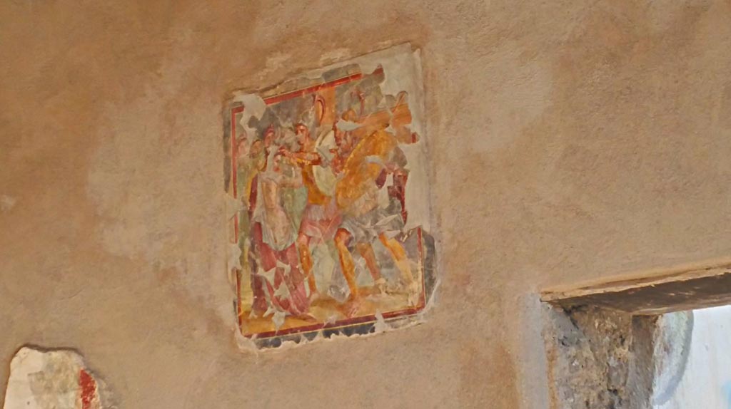 I.7.11 Pompeii. 2017/2018/2019. 
Central wall painting from east wall of triclinium, of the painting of Helen and Menelaus. Photo courtesy of Giuseppe Ciaramella.