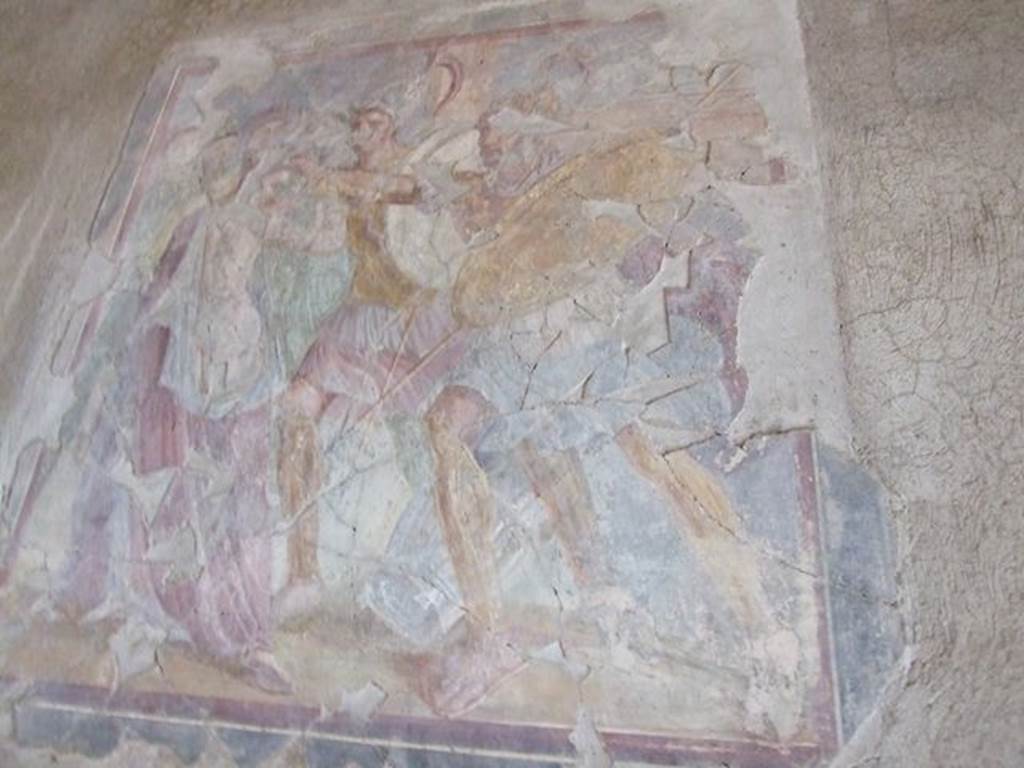 I.7.11 Pompeii. December 2006. East wall of triclinium, wall painting of Helen and Menelaus. See Bragantini, de Vos, Badoni, 1981. Pitture e Pavimenti di Pompei, Parte 1. Rome: ICCD. (p.67)