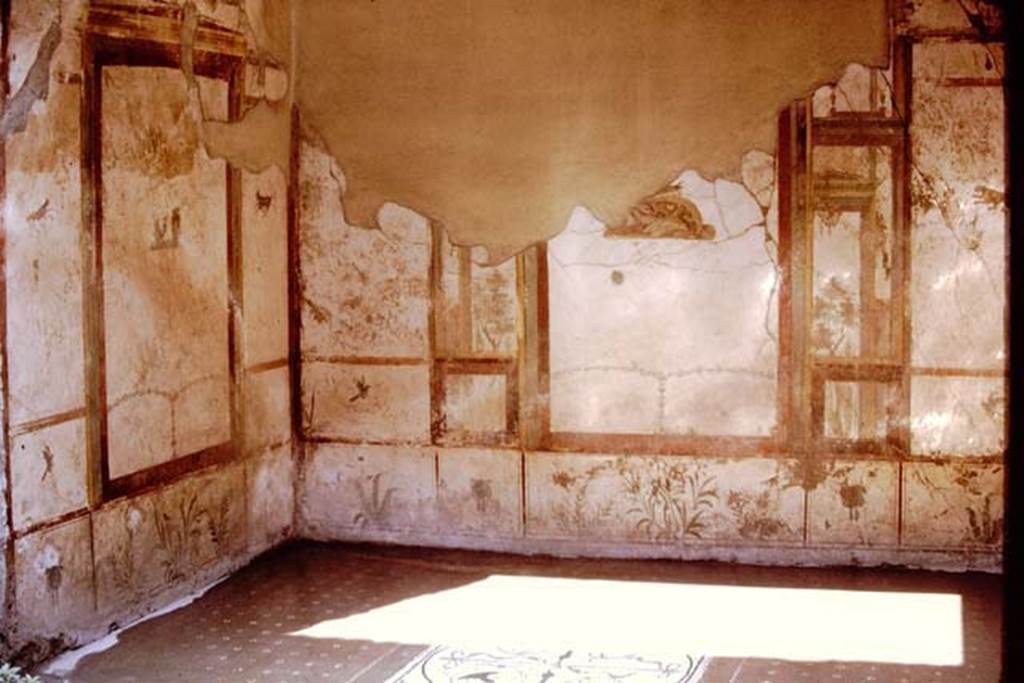 I.7.11 Pompeii. 1968. Exedra on east side of north portico, looking towards north-east corner.  Photo by Stanley A. Jashemski.
Source: The Wilhelmina and Stanley A. Jashemski archive in the University of Maryland Library, Special Collections (See collection page) and made available under the Creative Commons Attribution-Non Commercial License v.4. See Licence and use details.
J68f0421