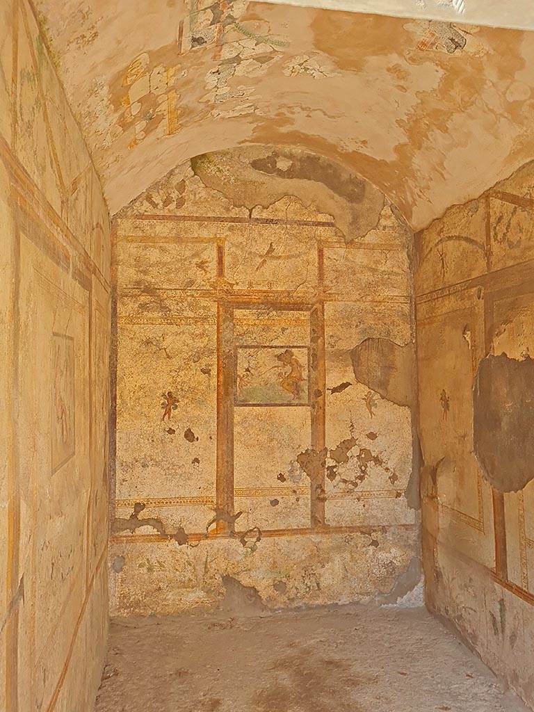 I.7.11 Pompeii. September 2024. 
Looking towards west wall of cubiculum. Photo courtesy of Giuseppe Ciaramella.