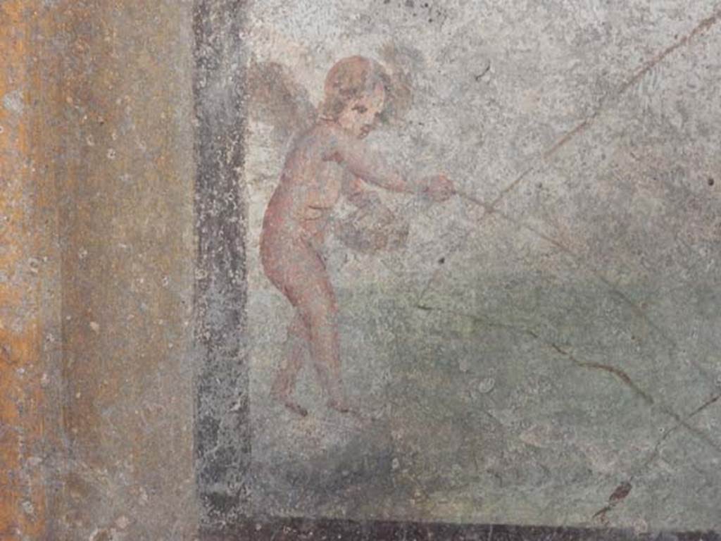 I.7.11 Pompeii. May 2017. Detail of cupid from west wall painting of Venus or Aphrodite Pescatrice. Photo courtesy of Buzz Ferebee.