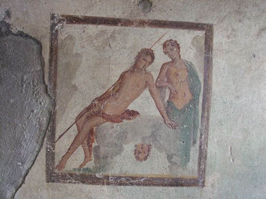 I.7.11 Pompeii. December 2006. Wall painting of Narcissus and Echo from north wall of bedroom on west side of atrium.