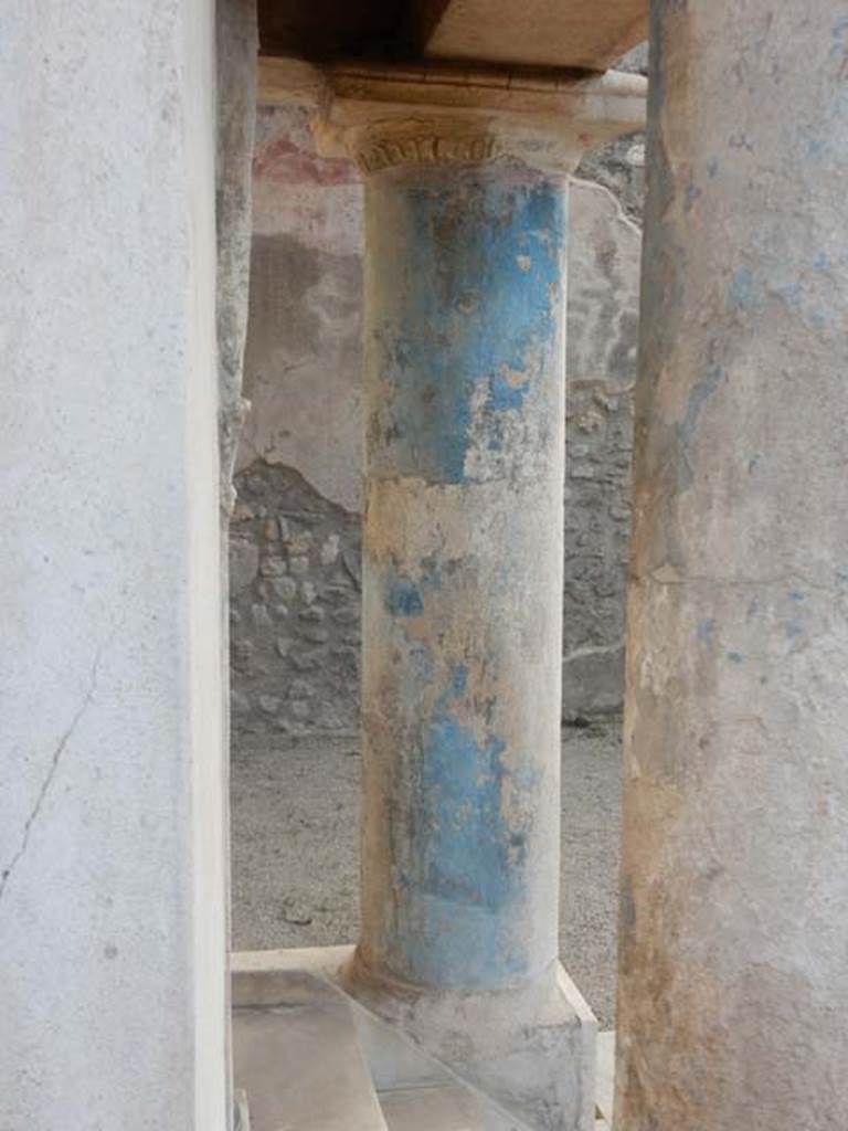 I.7.12 Pompeii. May 2017. Looking from east column towards column on west side of nymphaeum.  Photo courtesy of Buzz Ferebee.