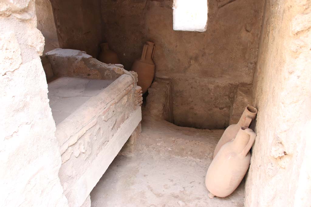 I.7.12 Pompeii. September 2021. 
Looking south through doorway into kitchen and latrine. Photo courtesy of Klaus Heese.