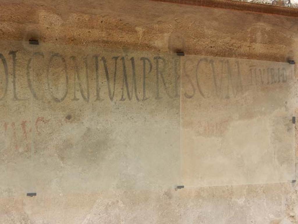 I.7.13 Pompeii. May 2017. Detail of north end of painted inscription. Photo courtesy of Buzz Ferebee.