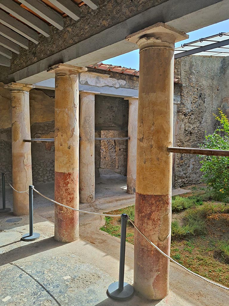 I.7.19 Pompeii. September 2024. 
Looking south-east across north portico. Photo courtesy of Giuseppe Ciaramella.