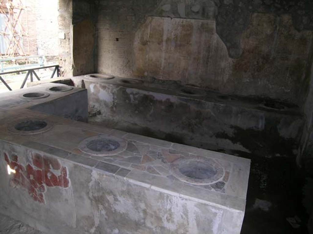 I.8.8 Pompeii. May 2003. Looking north-east across counters. Photo courtesy of Nicolas Monteix.