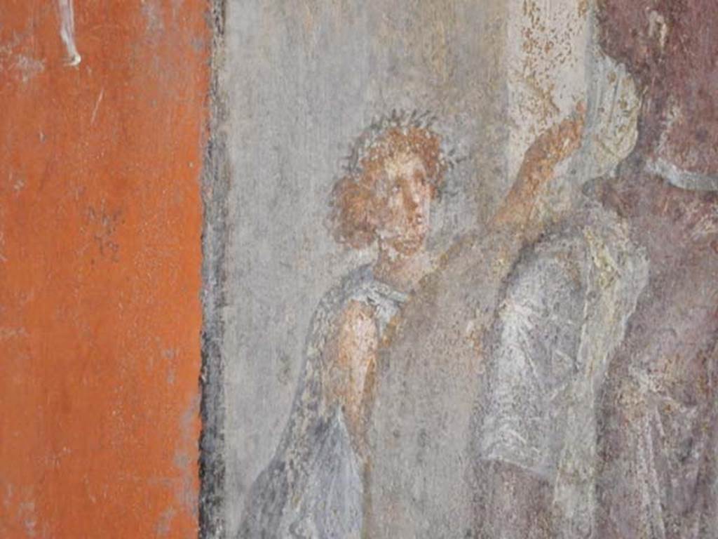 I.8.9 Pompeii. May 2015. Room 7, detail from wall painting of Europa and the Bull. 
Photo courtesy of Buzz Ferebee.