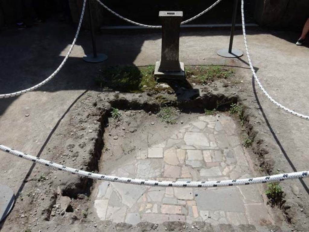 I.8.9 Pompeii. May 2015. Room 1, atrium, detail of impluvium. Photo courtesy of Buzz Ferebee.