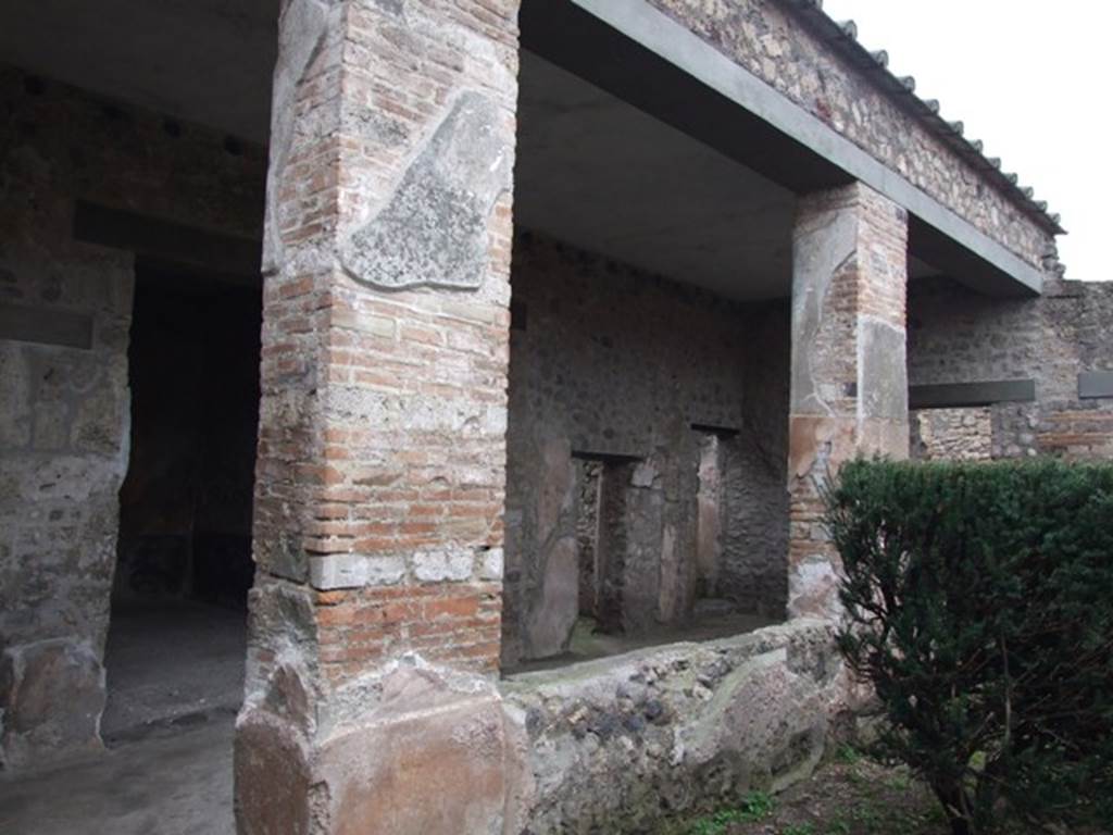 I.8.17 Pompeii. December 2007. 
Looking north-west across garden 17 to rooms 18, 19 and staircase.