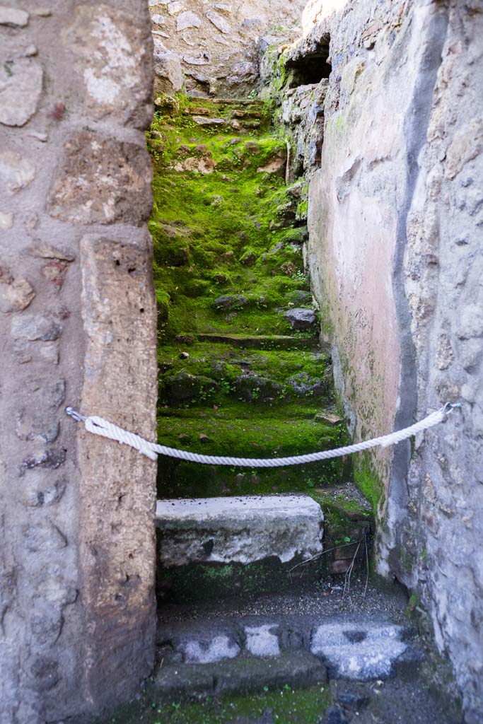 I.8.17 Pompeii. December 2021. 
Staircase to upper floor next to room 19. Photo courtesy of Johannes Eber.