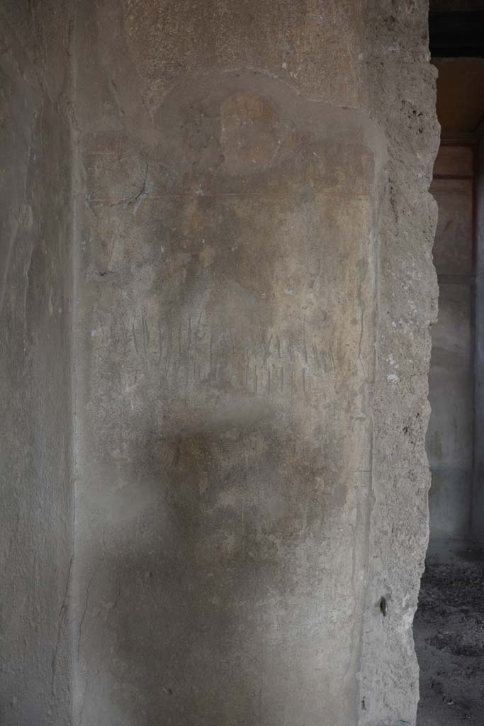 I.8.17 Pompeii. March 2019. 
Room 3, atrium, detail from north wall in north-west corner, near doorway to room 14.
Foto Annette Haug, ERC Grant 681269 DÉCOR.