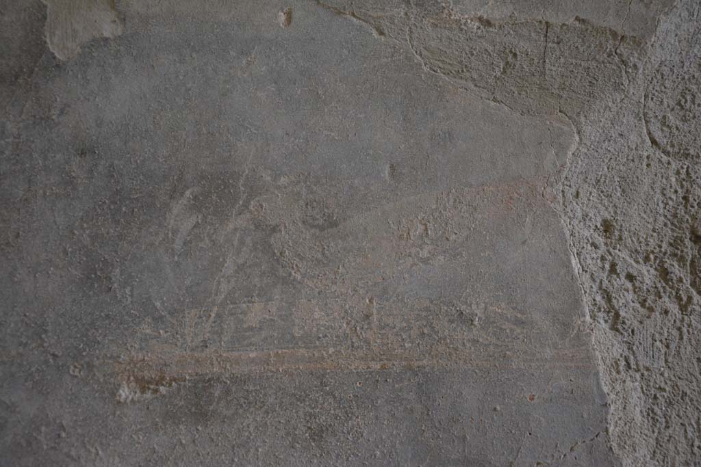I.8.17 Pompeii. March 2019. Room 7, detail of painted bird from black central panel on west wall.    
Foto Annette Haug, ERC Grant 681269 DÉCOR.