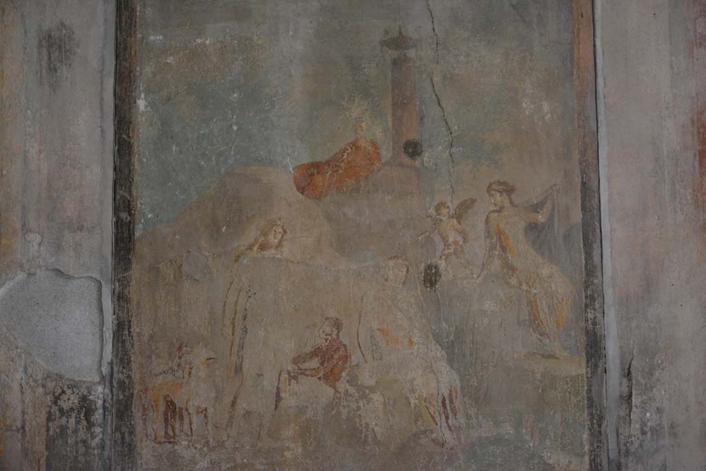 I.8.17 Pompeii. March 2019. Room 9, detail from central wall painting.
Foto Annette Haug, ERC Grant 681269 DÉCOR.