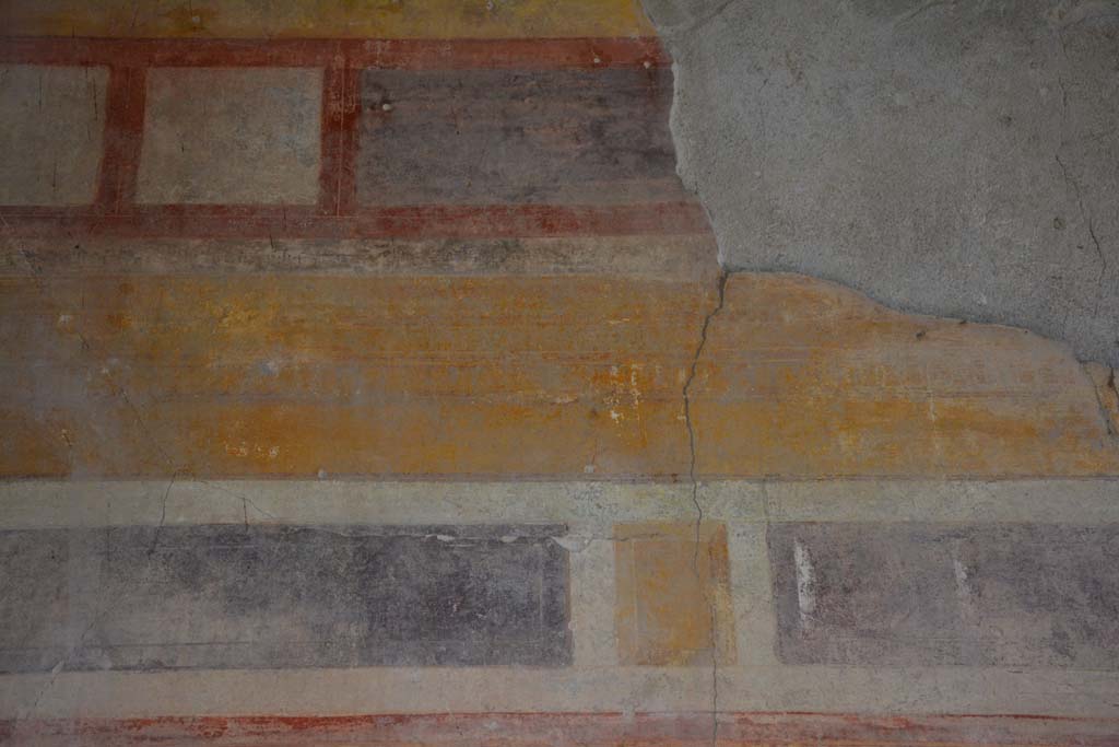I.8.17 Pompeii. March 2019. Room 13, detail from upper north wall at west end.
Foto Annette Haug, ERC Grant 681269 DÉCOR.
