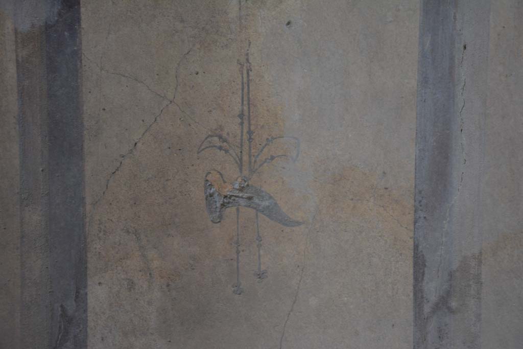 I.8.17 Pompeii. March 2019. Room 14, detail from upper north wall.
Foto Annette Haug, ERC Grant 681269 DÉCOR.