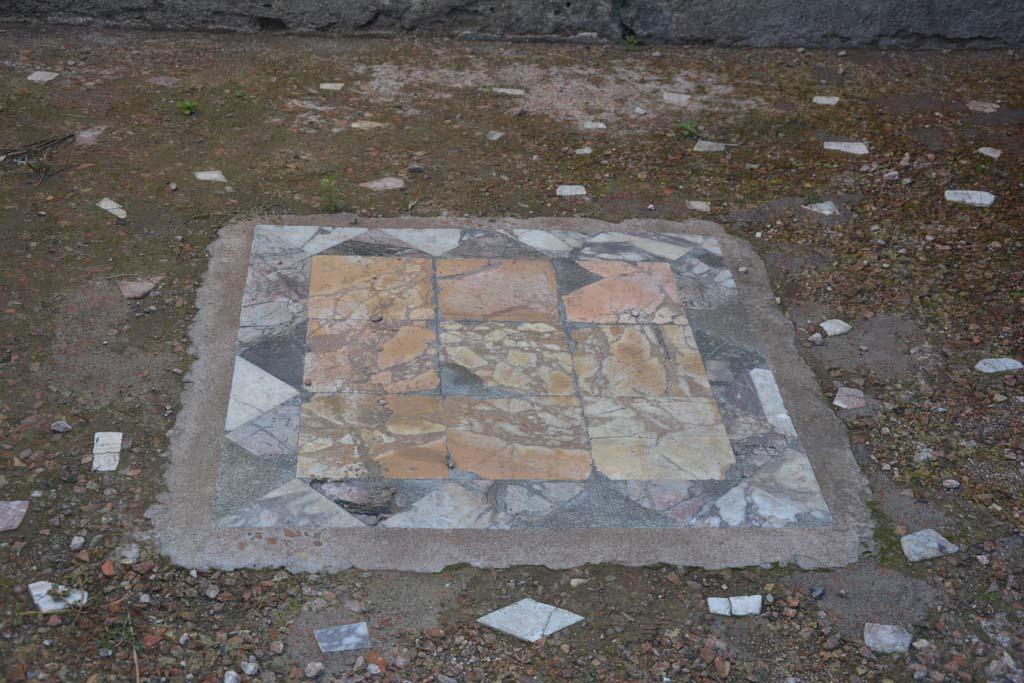 I.9.1 Pompeii. October 2019. Room 10, marble emblema in middle of floor of ala. 
Foto Annette Haug, ERC Grant 681269 DÉCOR.