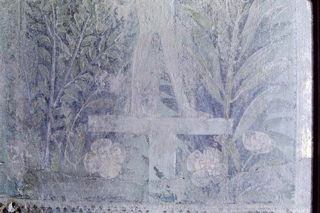 I.9.5 Pompeii, 1968. Room 5, detail of painted flowers beneath Egyptian pharaonic figure.
Photo by Stanley A. Jashemski.
Source: The Wilhelmina and Stanley A. Jashemski archive in the University of Maryland Library, Special Collections (See collection page) and made available under the Creative Commons Attribution-Non Commercial License v.4. See Licence and use details.
J68f0184