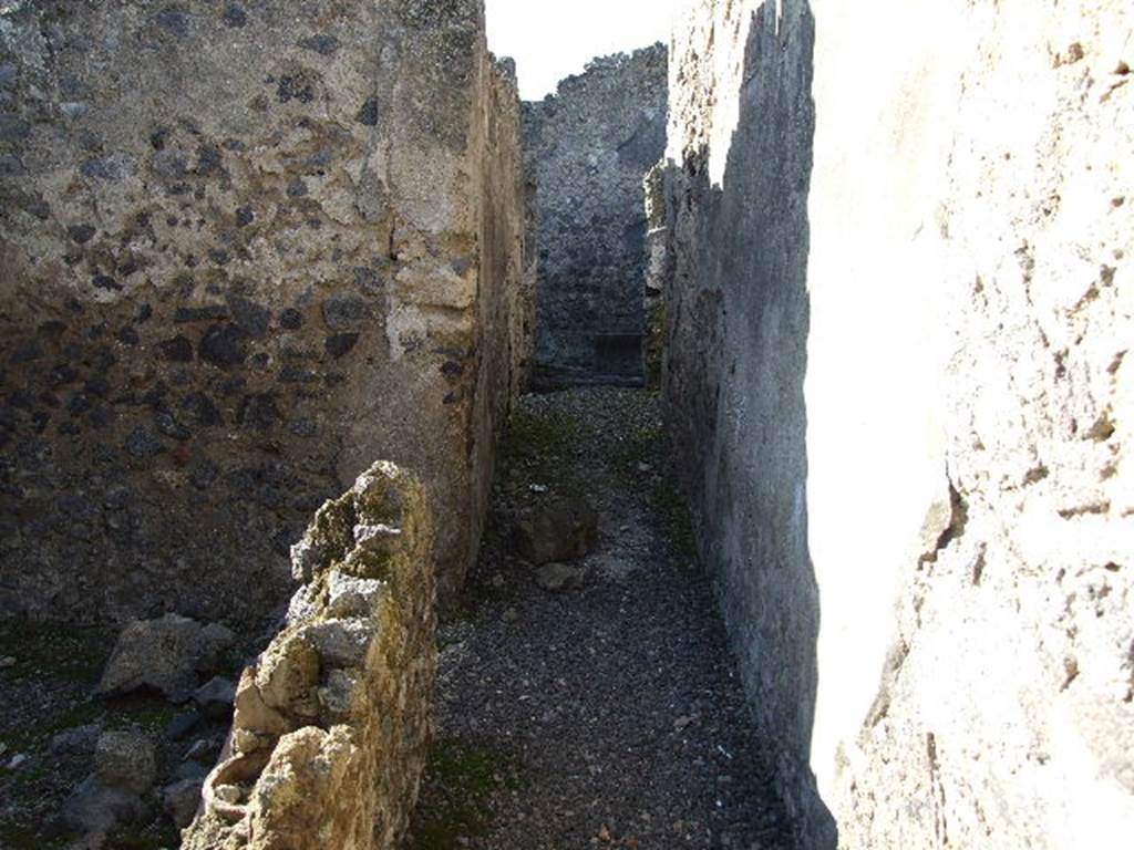 I.9.8 Pompeii. December 2006. Looking west along corridor to rear rooms.  .