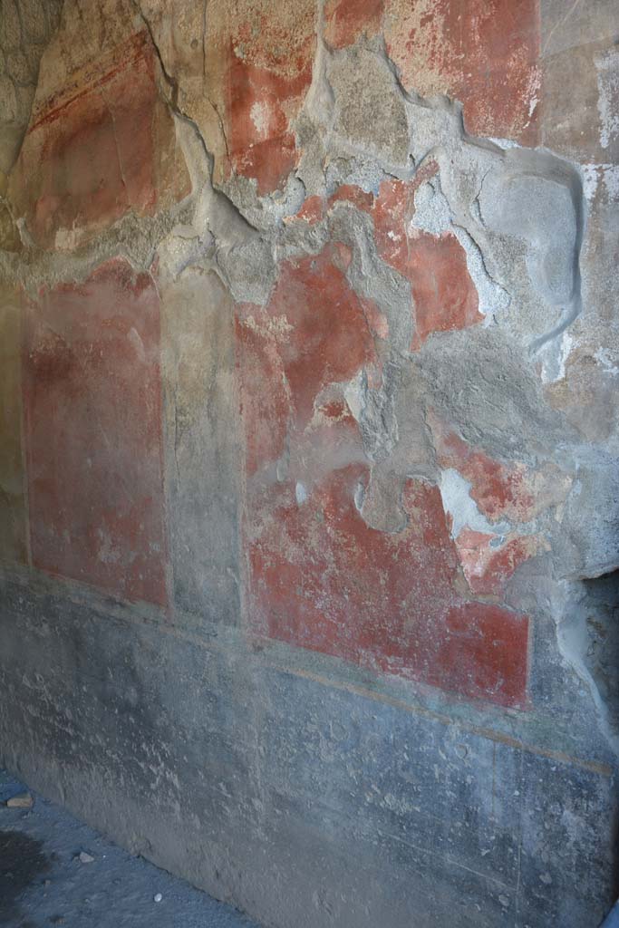 I.10.1 Pompeii. April 2017. Detail of zoccolo (dado) on west wall. Photo courtesy Adrian Hielscher.
