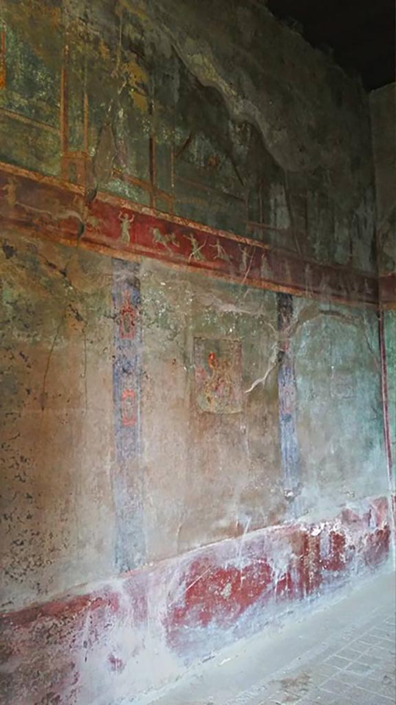 I.10.4 Pompeii. 2015/2016. 
Room 11, looking north along west wall. Photo courtesy of Giuseppe Ciaramella.