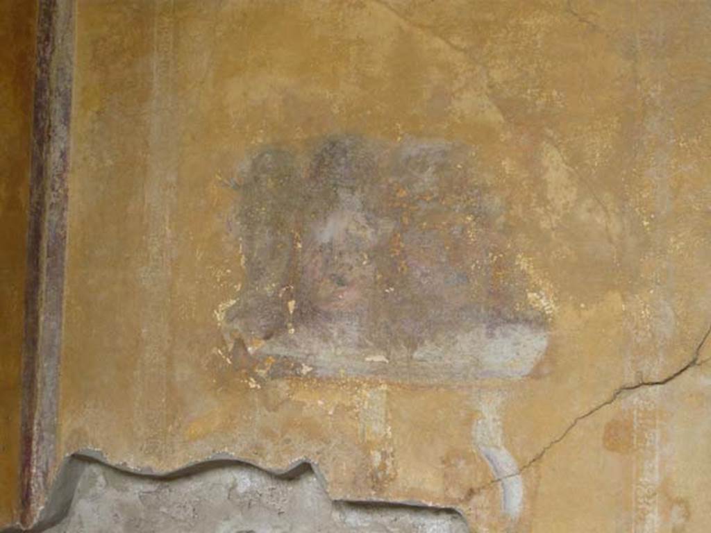 I.10.4 Pompeii. May 2012. Alcove 23. south wall. Painting of theatrical masks. 
Photo courtesy of Buzz Ferebee.