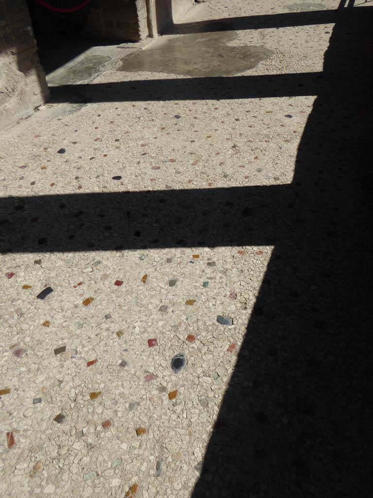 I.10.4 Pompeii. September 2018. East portico near corridor 16, detail of portico flooring.  
Foto Annette Haug, ERC Grant 681269 DÉCOR.