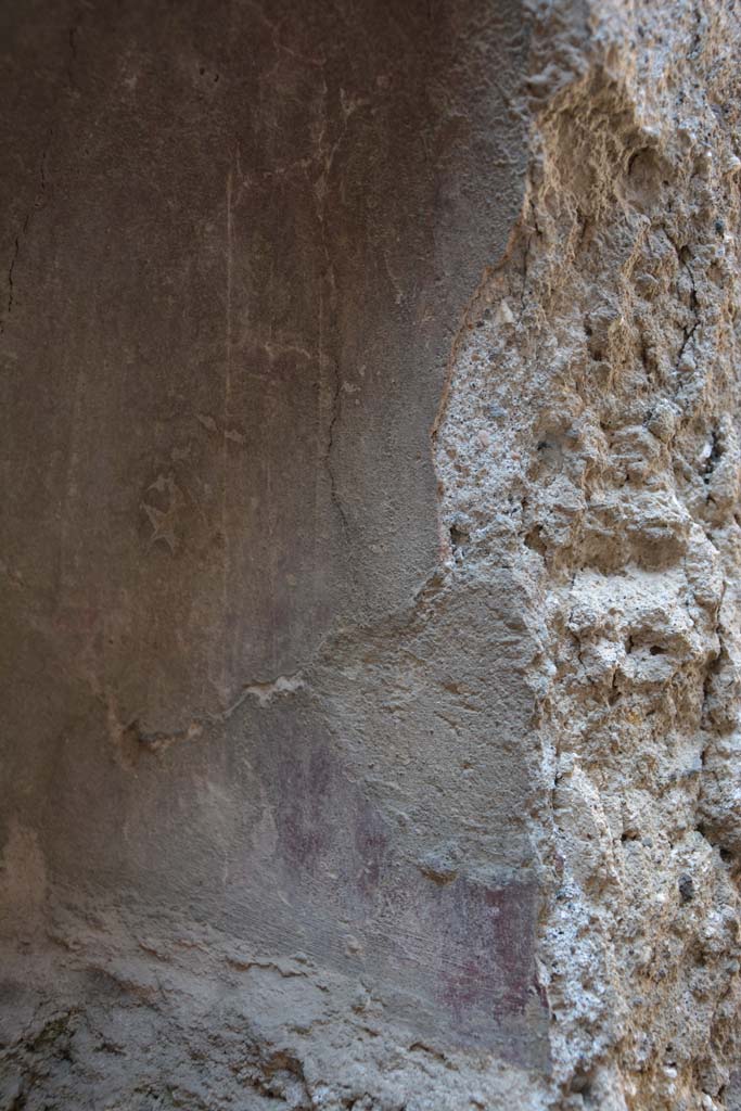 I.10.6 Pompeii. April 2017. Interior of niche at north end, with remaining red plaster.
Photo courtesy Adrian Hielscher.