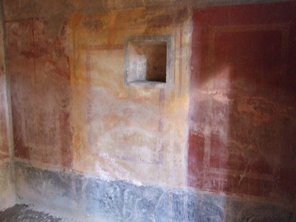 I.10.11 Pompeii. March 2009. Room 9, north wall of cubiculum, with niche.