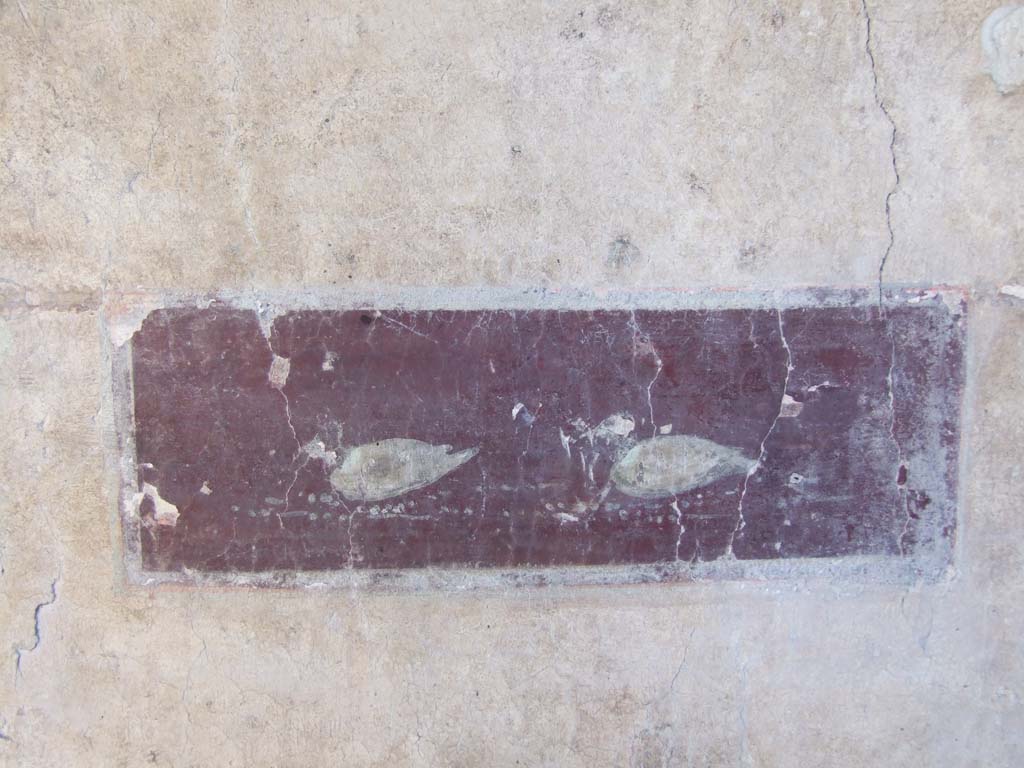I.10.11 Pompeii. March 2009. Room 10, painting of ducks on violet panel from east wall of peristyle, between room 12 and room 13.