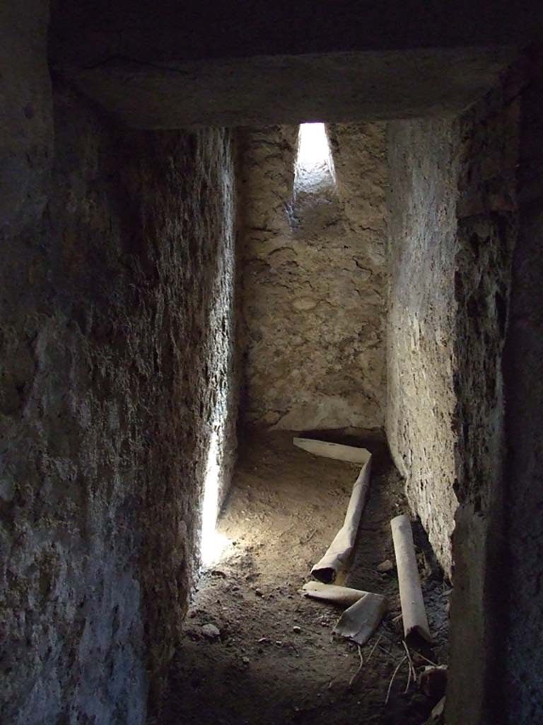 I.10.11 Pompeii. March 2009. Room 14, latrine on south side of L-shaped corridor.