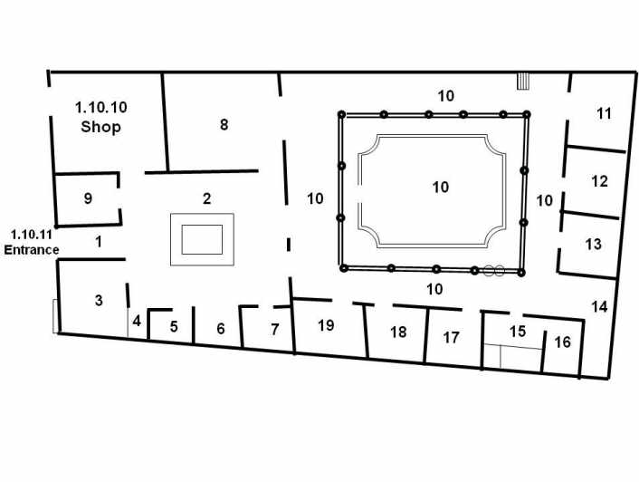 I.10.11 Pompeii. Casa degli Amanti or House of the Lovers
Room plan