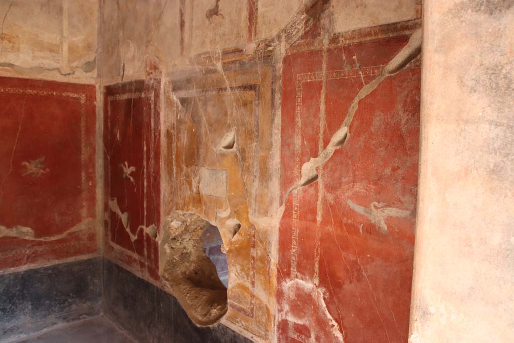 I.10.11 Pompeii. September 2021. Room 12, looking towards south wall of cubiculum. Photo courtesy of Klaus Heese.