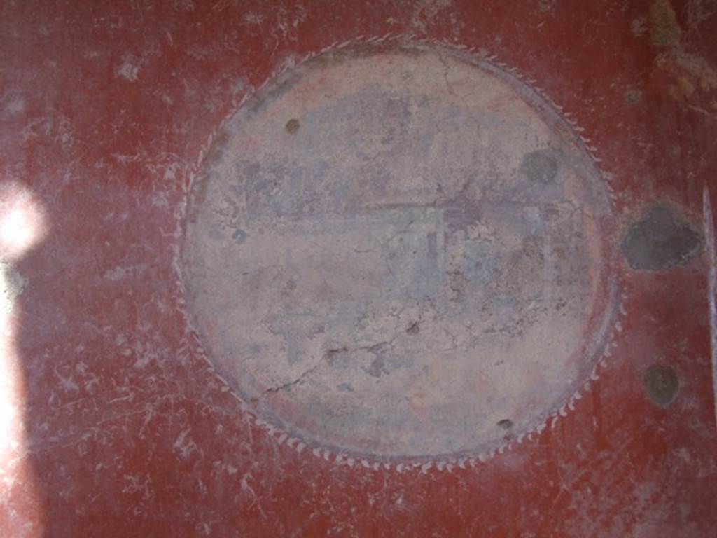 I.10.11 Pompeii. March 2009. Room 2, painted medallion of a sacred landscape from north side of atrium.